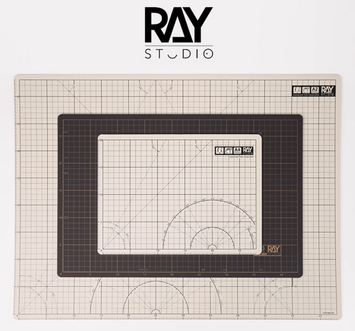 RAY Professional Self-Healing Cutting Mat - A2/A3/A4 Size Craft Mat for Model Building, Scrapbooking & DIY - Double-Sided Gridded Work Surface for X-Acto Knives & Rotary Tools