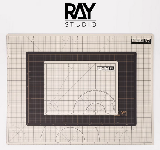 RAY Professional Self-Healing Cutting Mat - A2/A3/A4 Size Craft Mat for Model Building, Scrapbooking & DIY - Double-Sided Gridded Work Surface for X-Acto Knives & Rotary Tools