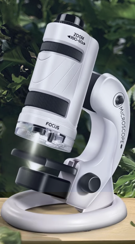 Kids Portable Microscope 60-180x Magnification – Handheld Science Tool for Children, Students