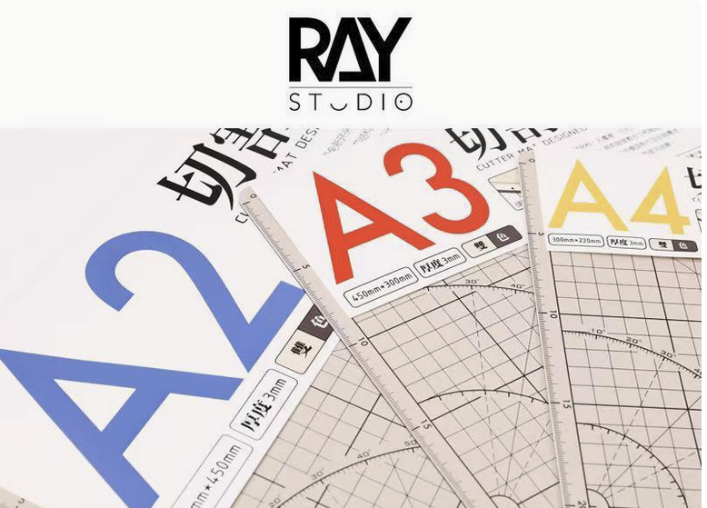 RAY Professional Self-Healing Cutting Mat - A2/A3/A4 Size Craft Mat for Model Building, Scrapbooking & DIY - Double-Sided Gridded Work Surface for X-Acto Knives & Rotary Tools