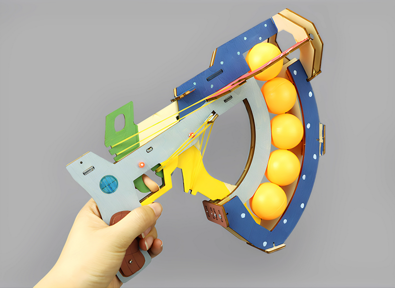 DIY Ping Pong Ball Launcher Kit | Kids Physics Science Experiment | STEM Educational Toy | Wooden Model Building Project | Ages 8+